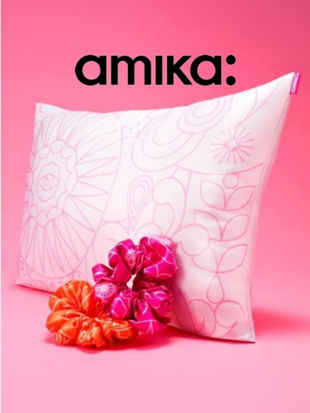 amika satin pillowcase & scrunchies set